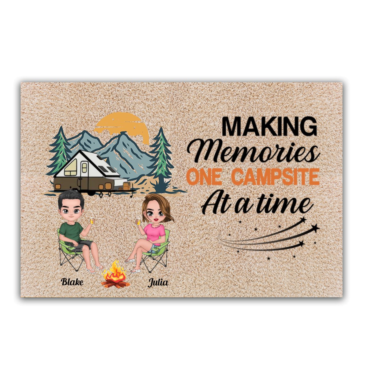 Camper - Making Memories One Campsite At A Time - Personalized Doormat - Makezbright Gifts