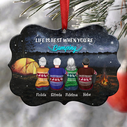 Camping Lovers - Life Is Best When You're Camping - Personalized Christmas Ornament - Makezbright Gifts