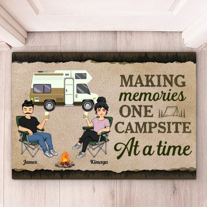 Camping Lovers - One Campsite At A Time - Personalized Doormat - Makezbright Gifts