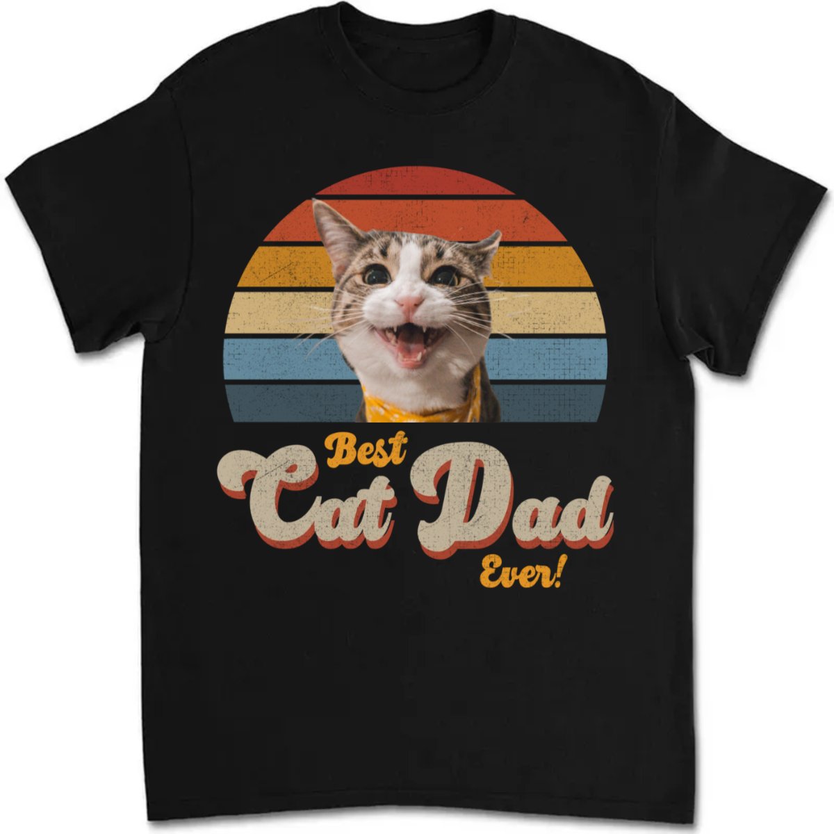 Cat Lover - Best Cat Dad Ever - Personalized T - shirt (LL) - Makezbright Gifts