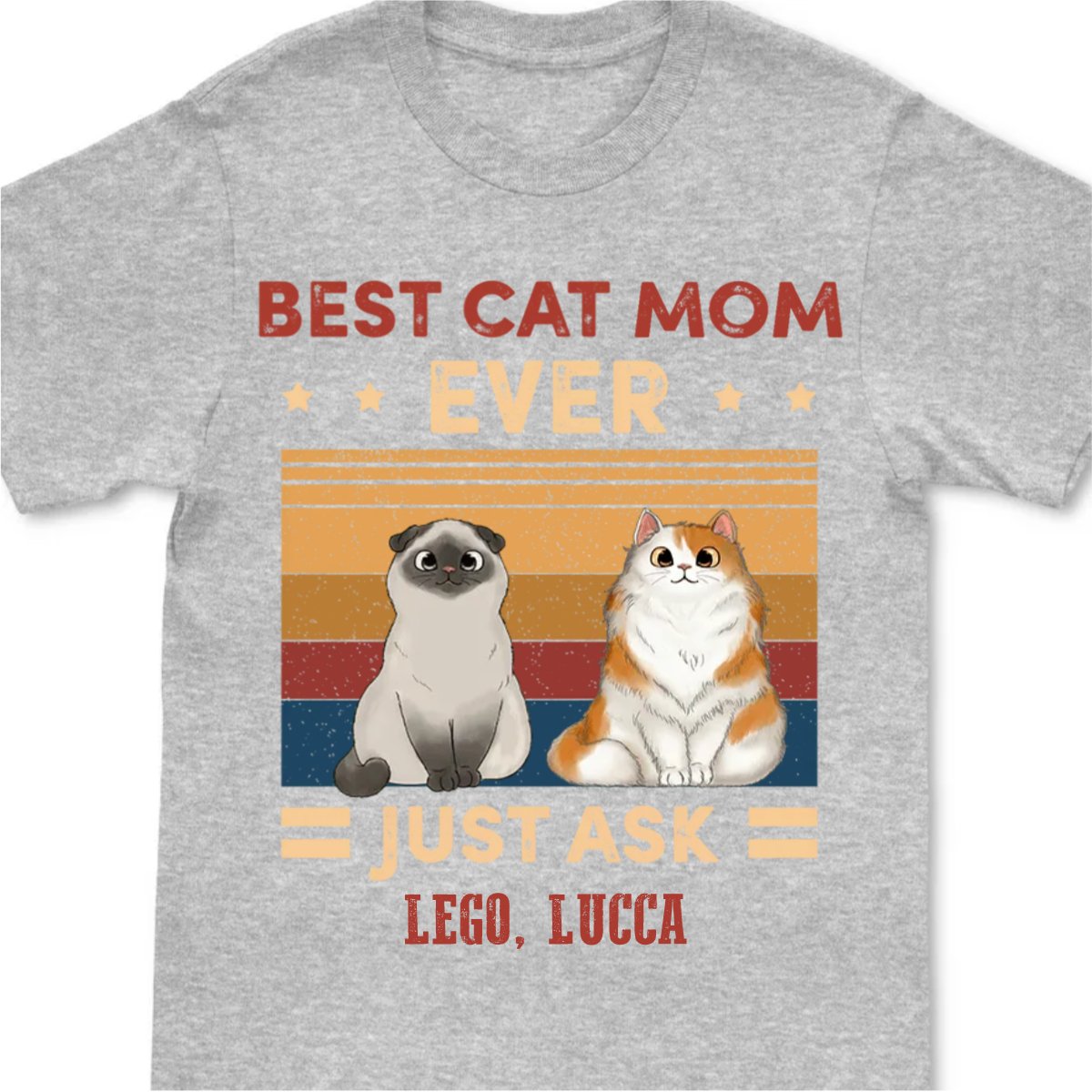 Cat Lover - Best Cat Mom Ever Just Ask - Personalized Navy Unisex T - Shirt (Ver 4) - Makezbright Gifts