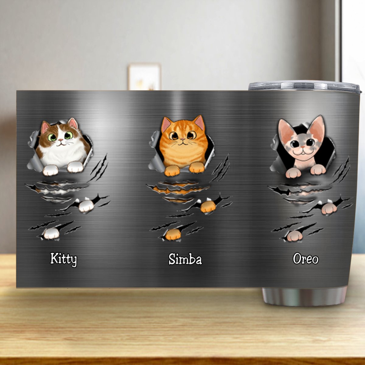 Cat Lover - Custom Cat Name - Personalized Tumbler - Makezbright Gifts