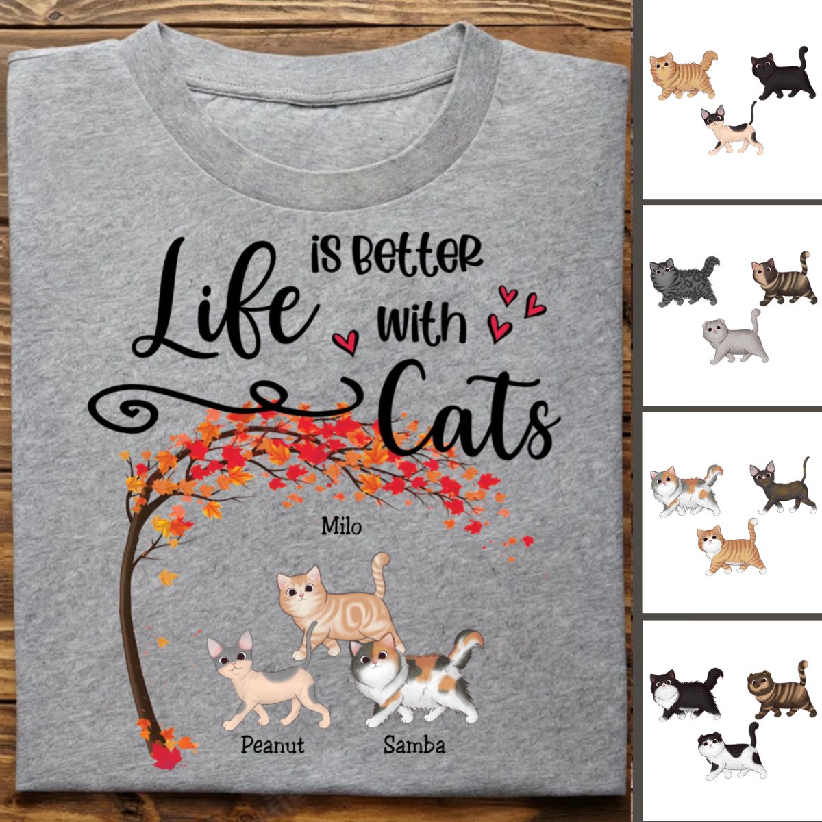 Cat Lover - Life Is Better With Cats - Personalized White Unisex T - Shirt - Makezbright Gifts