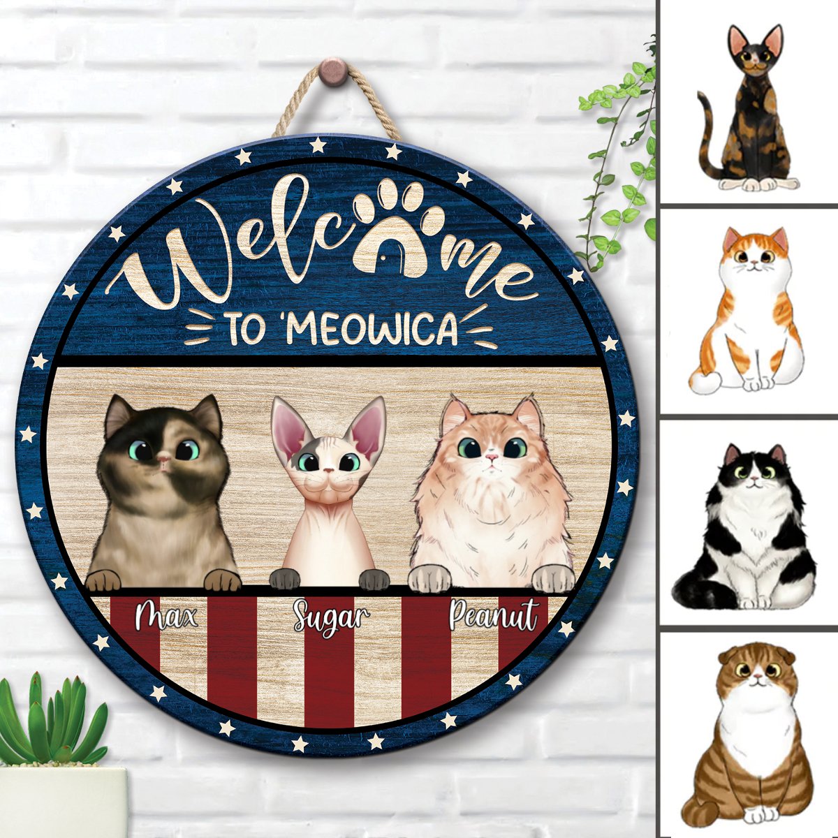 Cat Lover - Welcome To 'Meowica - Personalized Acrylicsign - Makezbright Gifts