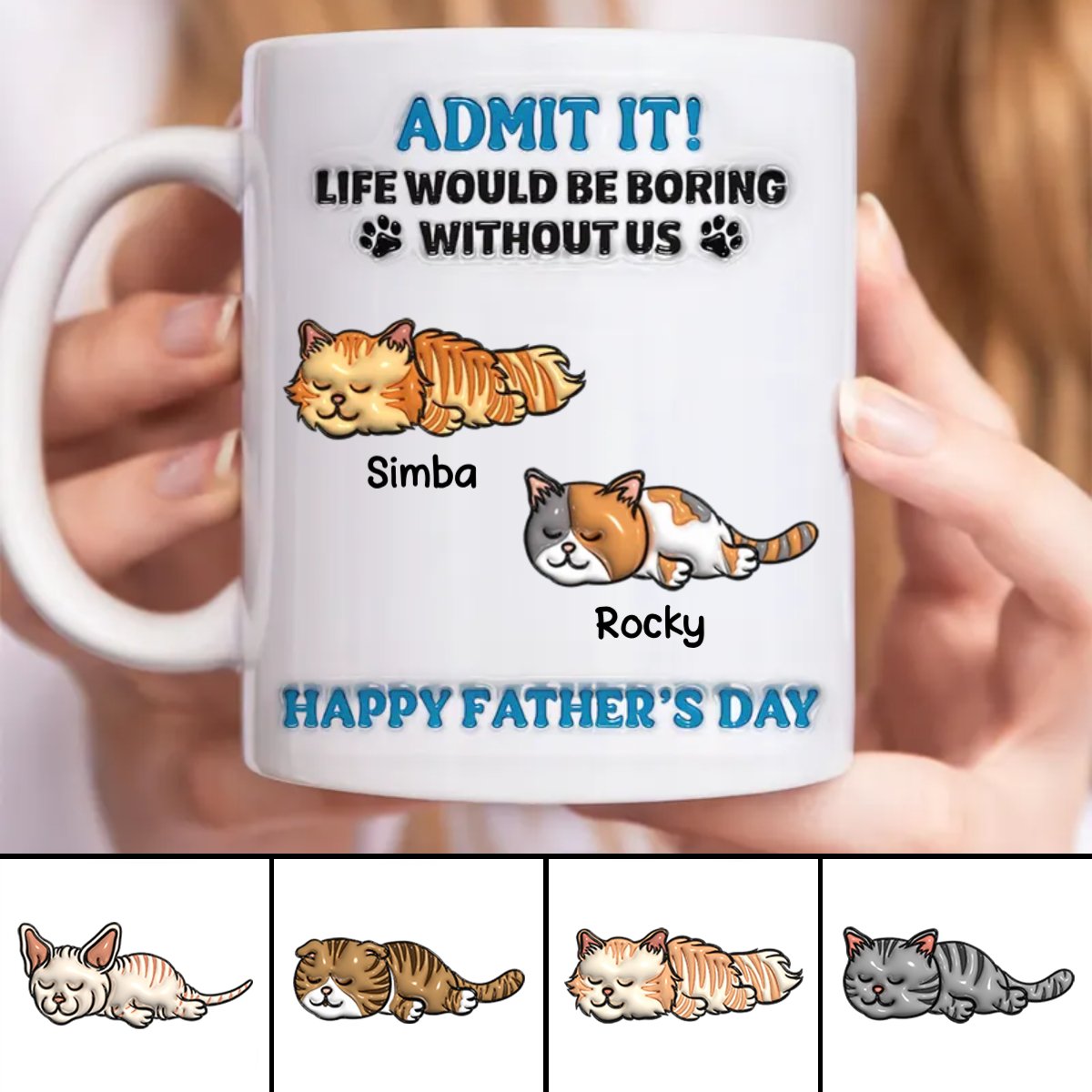 Cat Lovers - Admit It! Life Would Be Boring Without Us - Personalized Mug - Makezbright Gifts