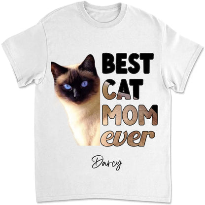 Cat Lovers - Best Cat Mom Ever - Personalized T - Shirt (HJ) - Makezbright Gifts