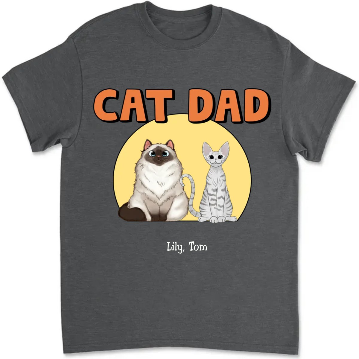 Cat Lovers - Cat Dad - Personalized Unisex T - shirt - Makezbright Gifts