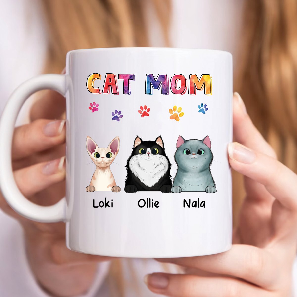 Cat Lovers - Cat Mom - Personalized Mug (Ver. 2) - Makezbright Gifts