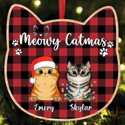 Cat Lovers - Meowy Catmas - Personalized Ornament - Makezbright Gifts