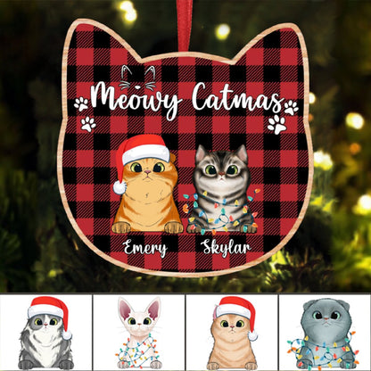 Cat Lovers - Meowy Catmas - Personalized Ornament - Makezbright Gifts