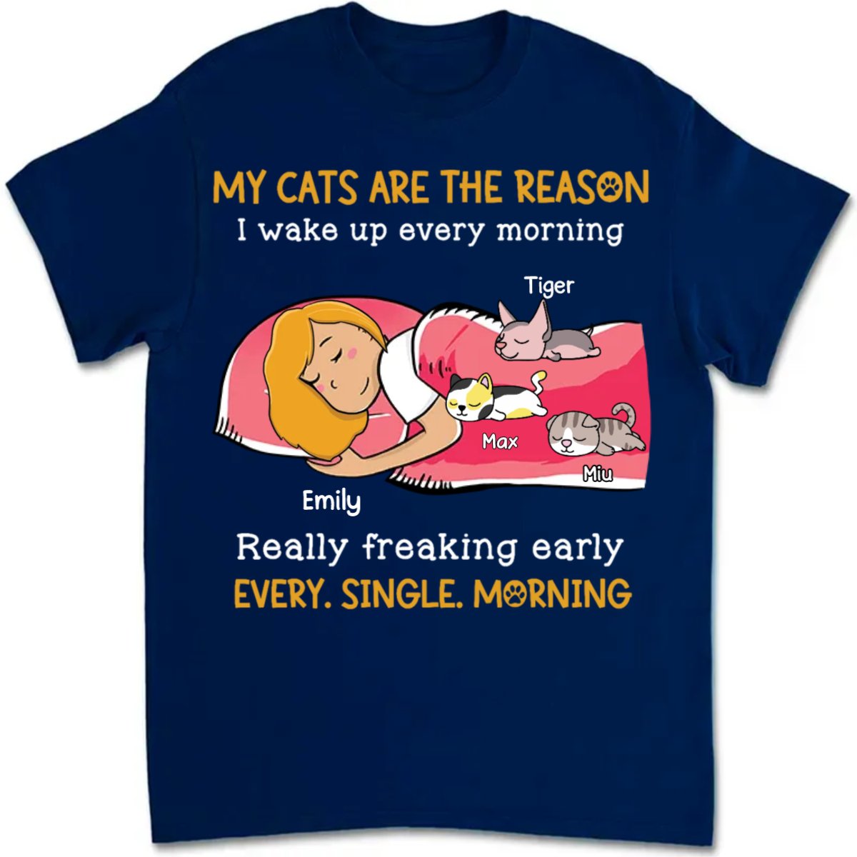 Cat Lovers - My Cat Is The Reason - Personalized T - shirt - Makezbright Gifts