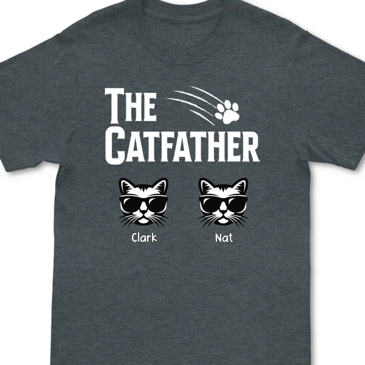 Cat Lovers - The Catfather Cat Dad - Personalized Unisex T - shirt - Makezbright Gifts