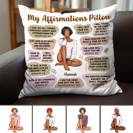 Christian - Christian Affirmation Pillow - Personalized Pillow - Makezbright Gifts