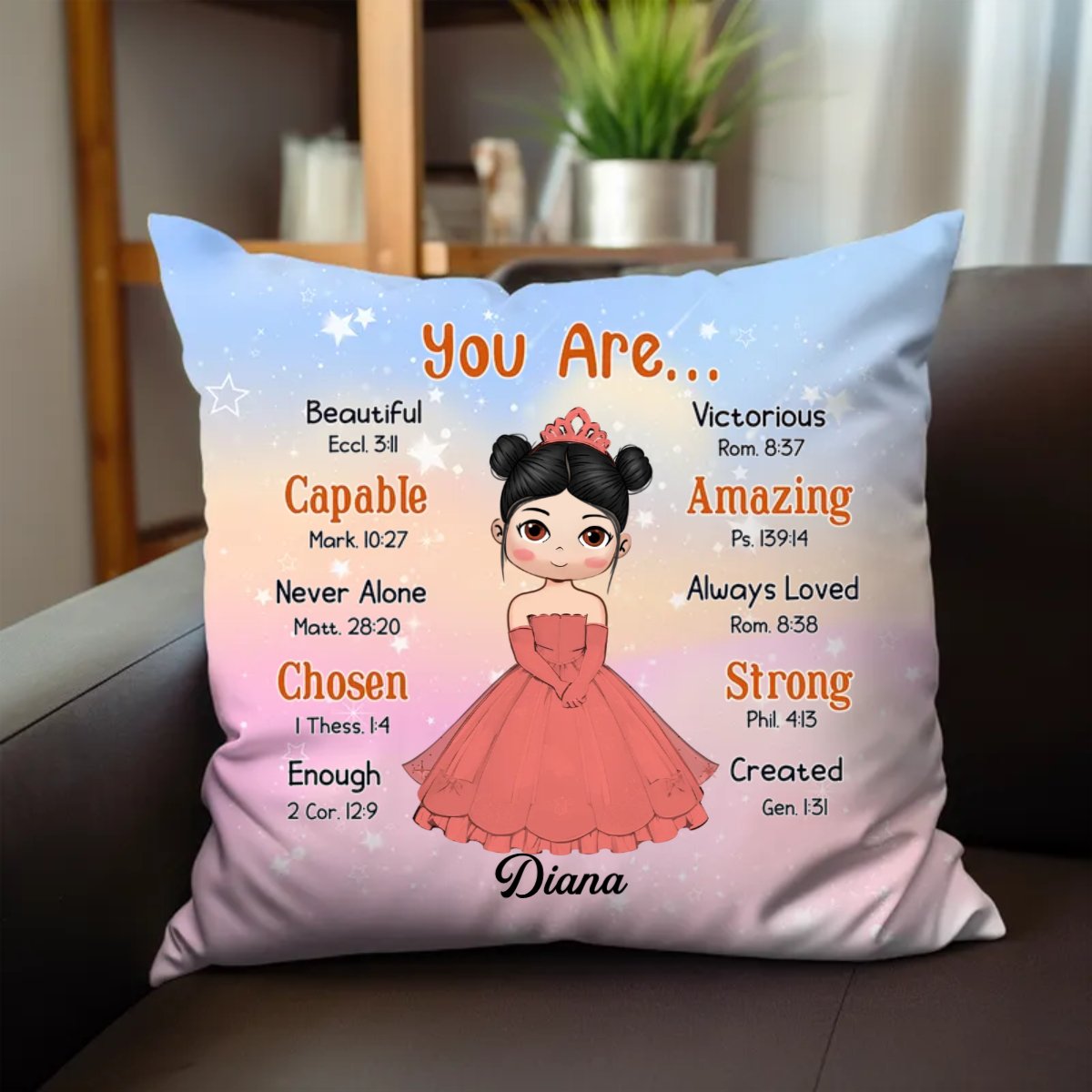 Christian - You Are Amazing Beautiful & Strong Grandkid - Personalized Pillow - Makezbright Gifts