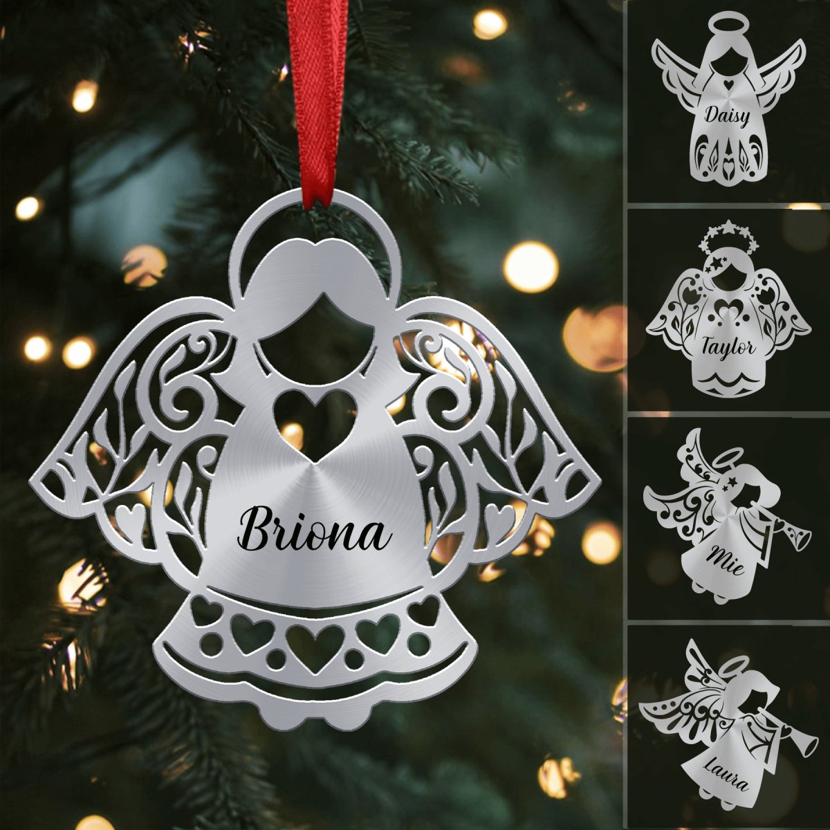 Christmas Decorations - Custom Name Hanging Angel Doll - Personalized Ornament (Ver2) - Makezbright Gifts