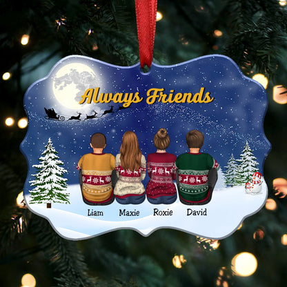 Christmas Ornament - Always Friends - Personalized Christmas Ornament (V1) - Makezbright Gifts