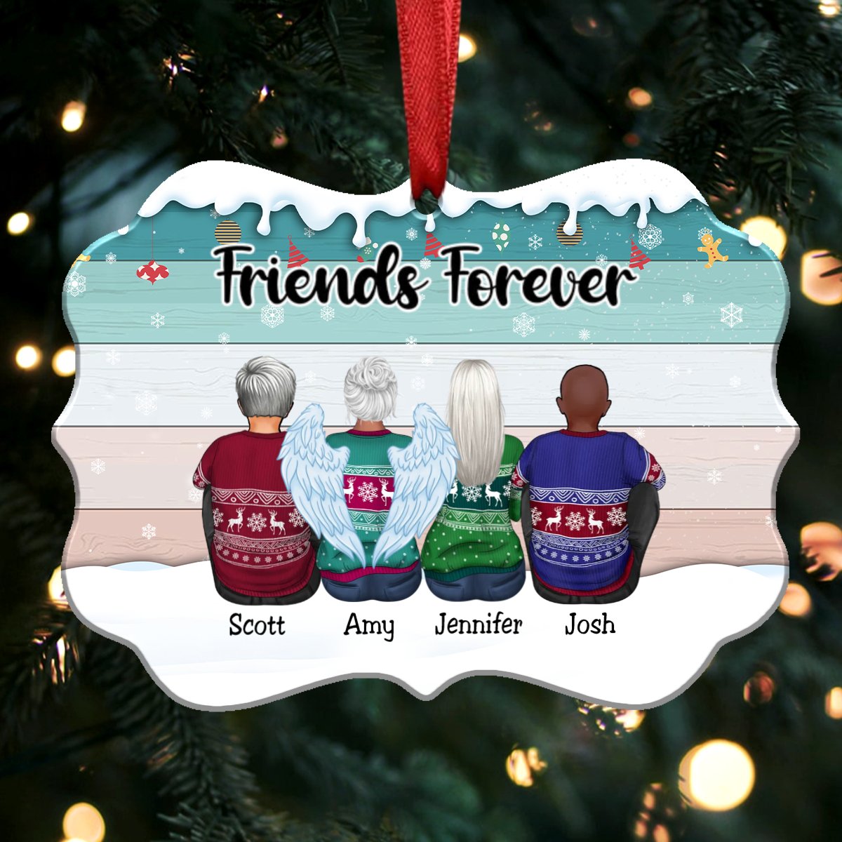 Christmas Ornament - Friends Forever - Personalized Christmas Ornament (S1L) - Makezbright Gifts