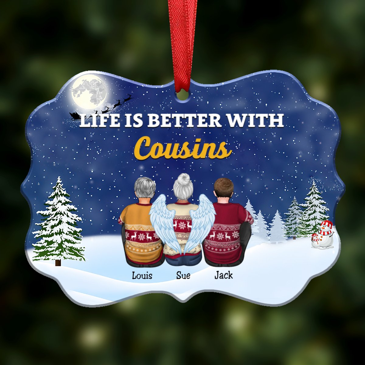 Christmas Ornament - Life Is Better With Cousins - Personalized Christmas Ornament - Makezbright Gifts