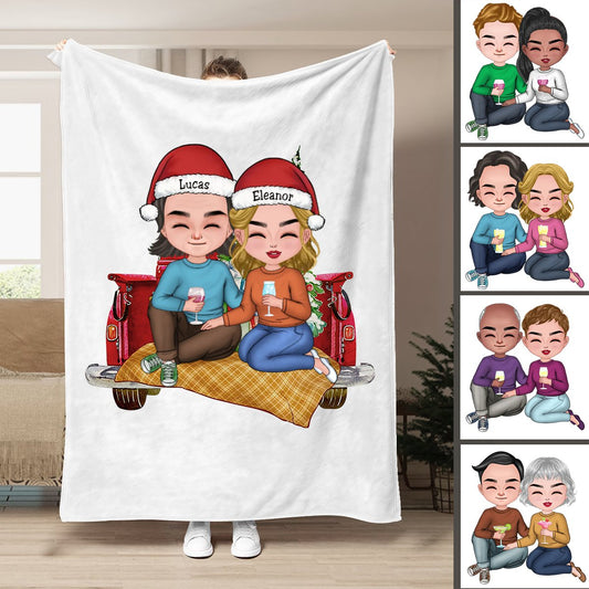 Couple - All I Want For Christmas Is You - Personalized Blanket (NM) - Makezbright Gifts