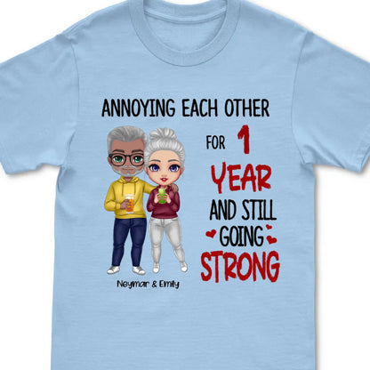 Couple - Annoying Each Other - Personalized T - shirt - Gift For Husband Wife - Cartoon Couple - Makezbright Gifts