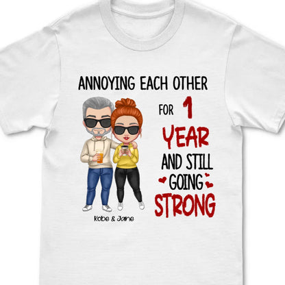 Couple - Annoying Each Other - Personalized T - shirt - Gift For Husband Wife - Cartoon Couple - Makezbright Gifts