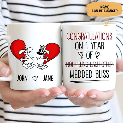 Couple - Congratulations On Not Killing Each Other Wedded Bliss - Personalized Mug - Makezbright Gifts