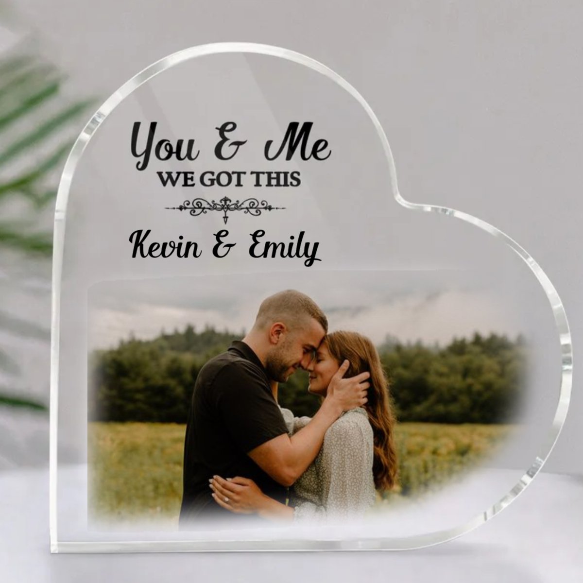 Couple - Custom Photo You And Me We Got This - Personalized Heart Acrylic Plaque (TB) - Makezbright Gifts