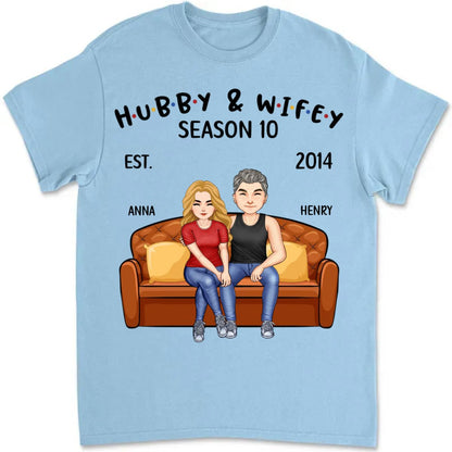 Couple - Hubby And Wifey Seasons - Personalized Unisex T - shirt - Makezbright Gifts