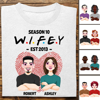 Couple - Hubby Wifey Season V2 - Personalized Unisex T - shirt - Makezbright Gifts