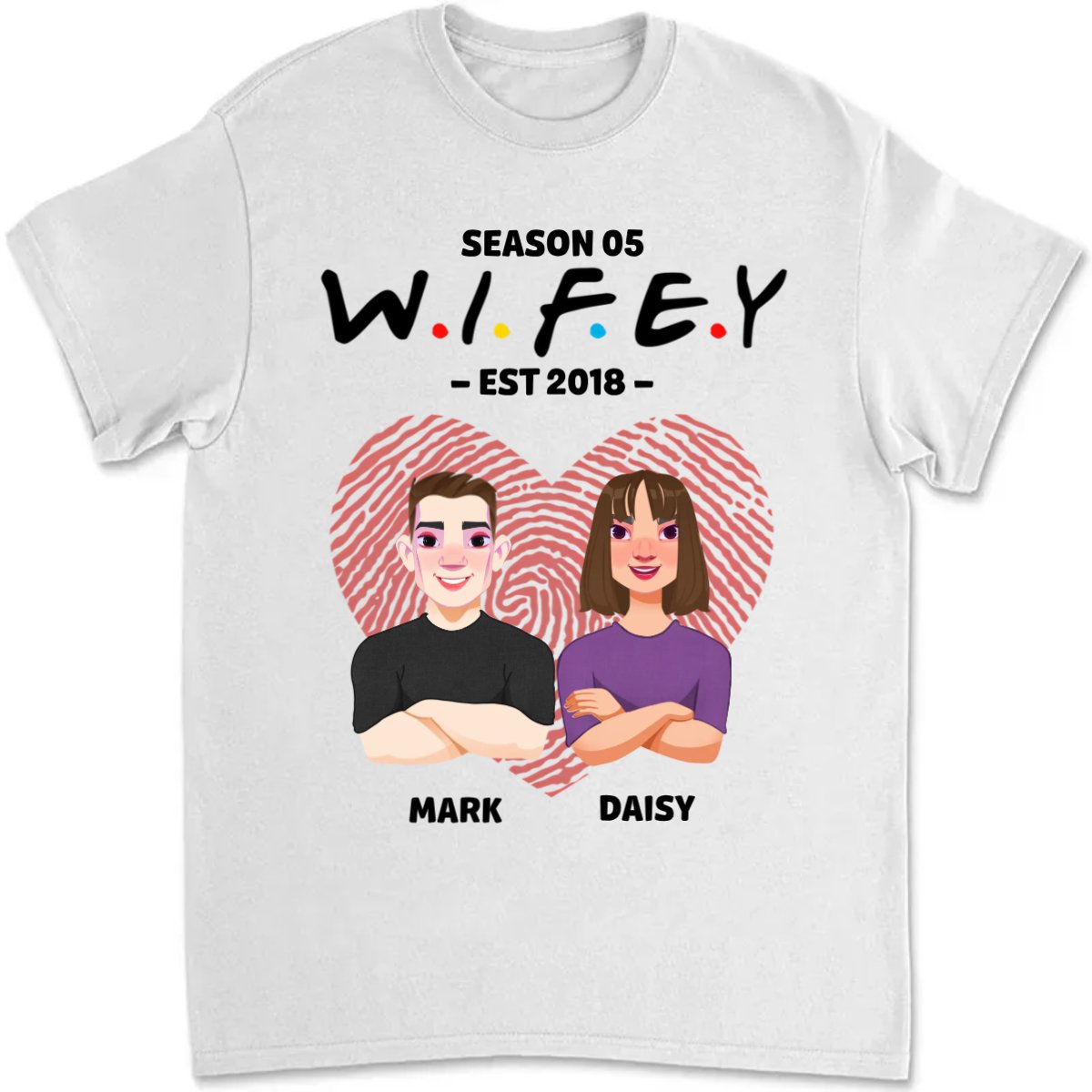 Couple - Hubby Wifey Season V2 - Personalized Unisex T - shirt - Makezbright Gifts