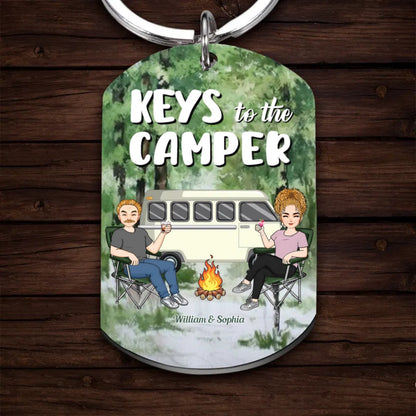 Couple - Keys To The Camper - Personalized Keychain (HN) - Makezbright Gifts