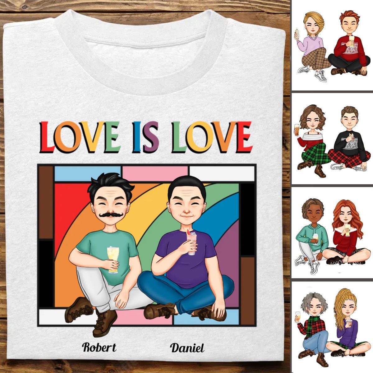 Couple - Love Is Love Window Pride Month - Personalized Unisex T - shirt, Hoodie, Sweatshirt - Makezbright Gifts