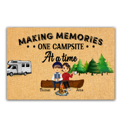 Couple - Making Memories One Campsite At A Time - Personalized Doormat - Makezbright Gifts