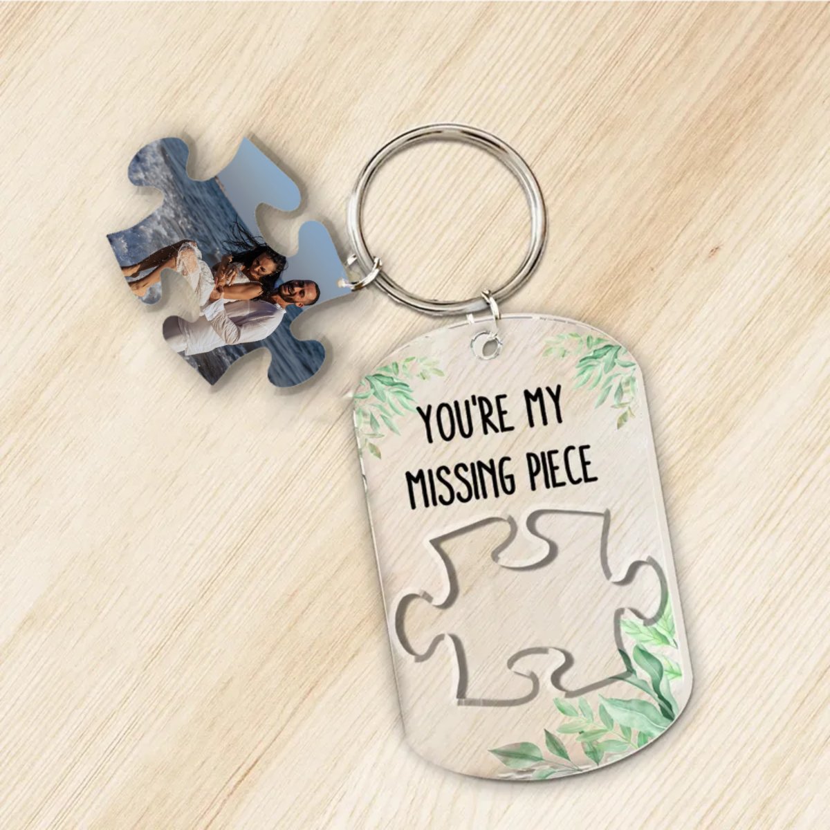 Couple - My Missing Piece - Personalized Acrylic Photo Keychain - Makezbright Gifts