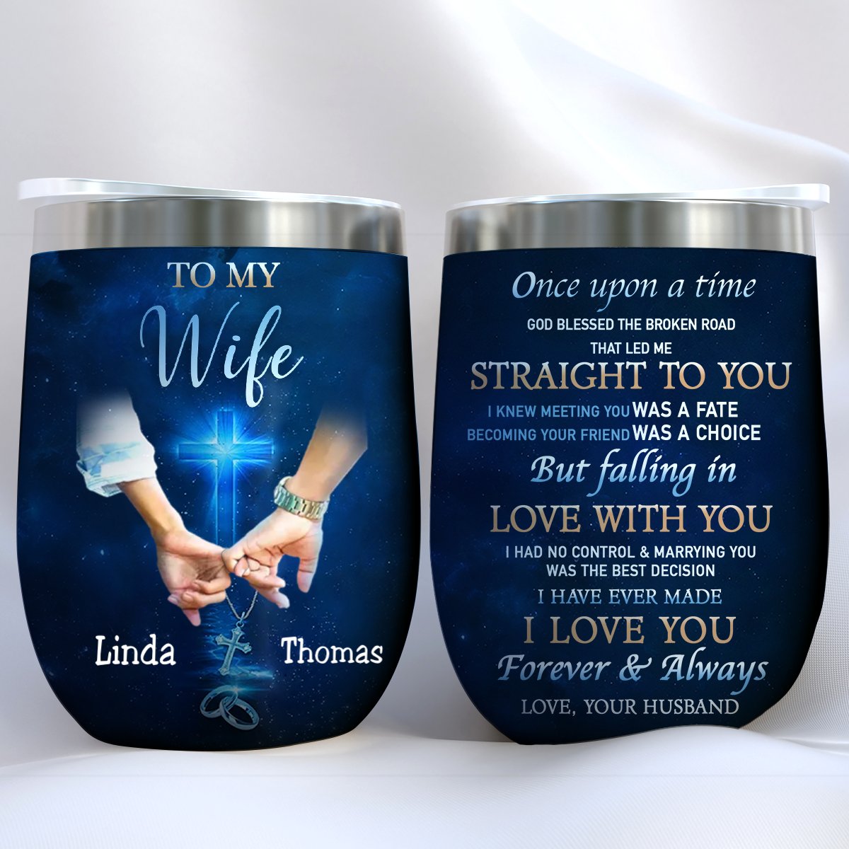 Couple - Once Upon A Time - Personalized Wine Tumbler TC - Makezbright Gifts