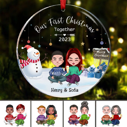 Couple - Our First Christmas Together - Personalized Acrylic Ornament - Makezbright Gifts