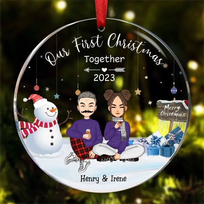 Couple - Our First Christmas Together - Personalized Transparent Ornament (AA) - Makezbright Gifts