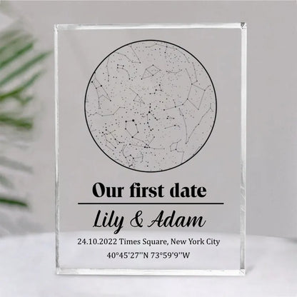 Couple - Star Map By Date Couple - Personalized Acrylic Plaque - Makezbright Gifts