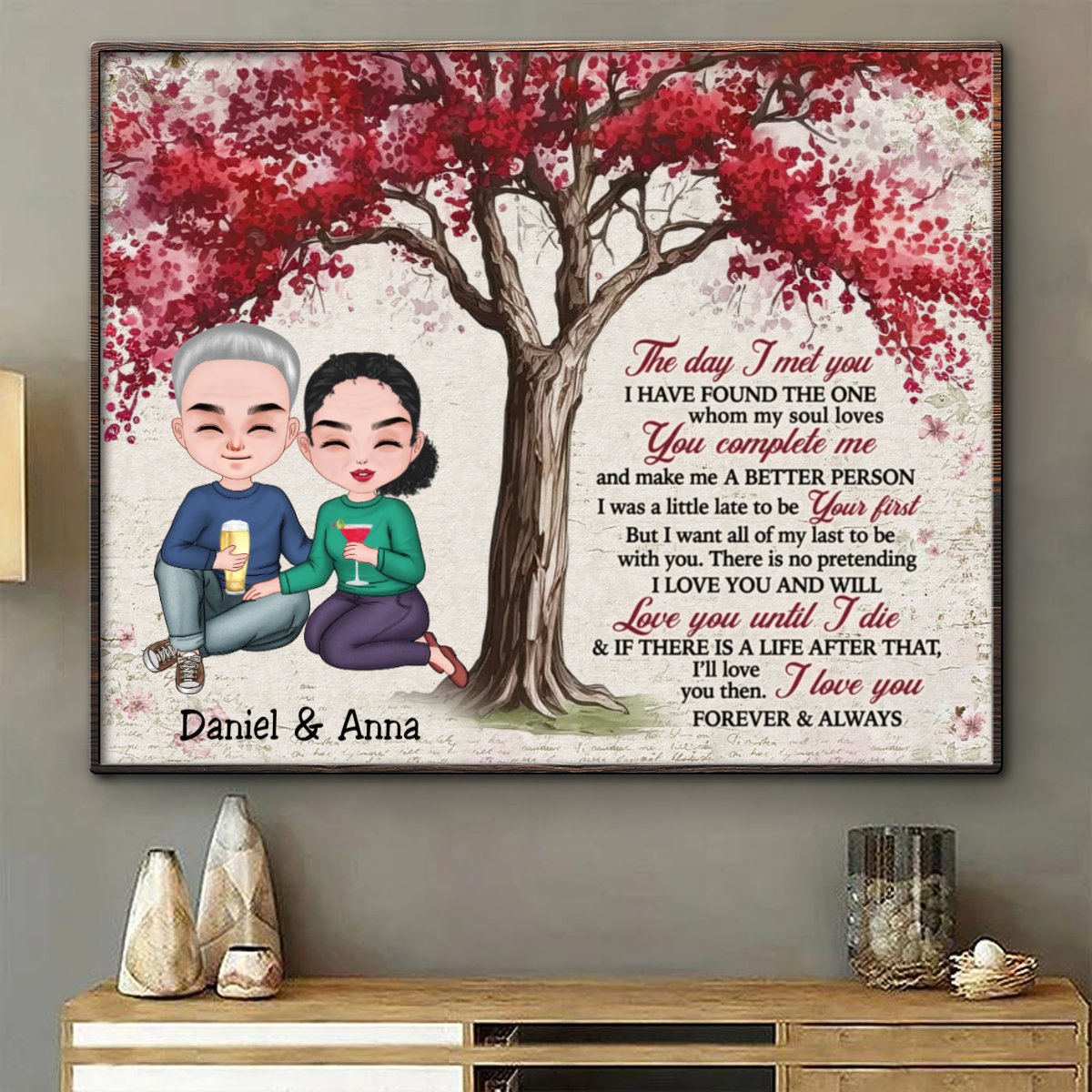 Couple - The Day I Met You - Personalized Poster - Makezbright Gifts