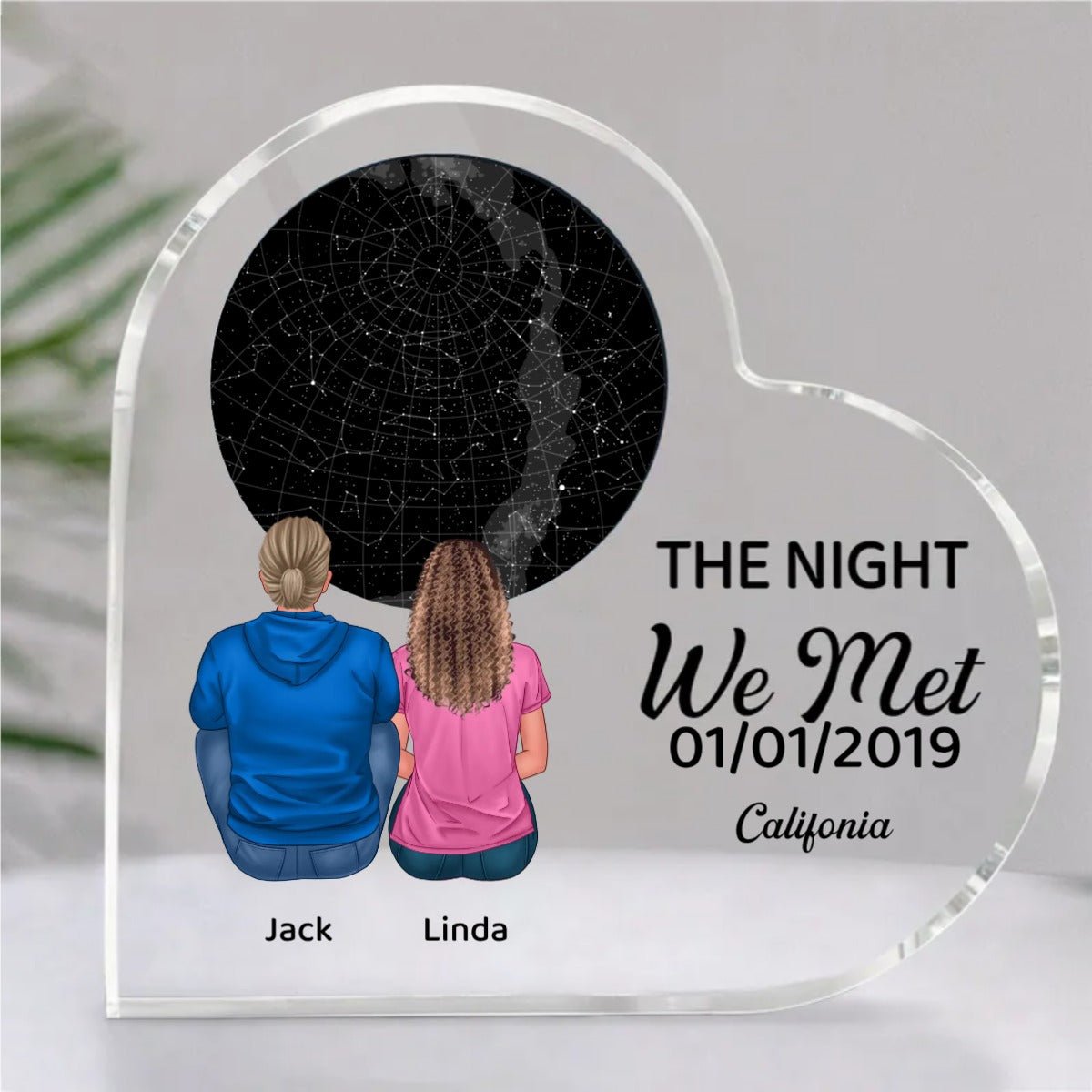 Couple - The Night We Met - Personalized Acrylic Plaque - Makezbright Gifts