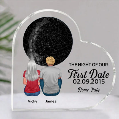 Couple - The Night We Met - Personalized Acrylic Plaque - Makezbright Gifts