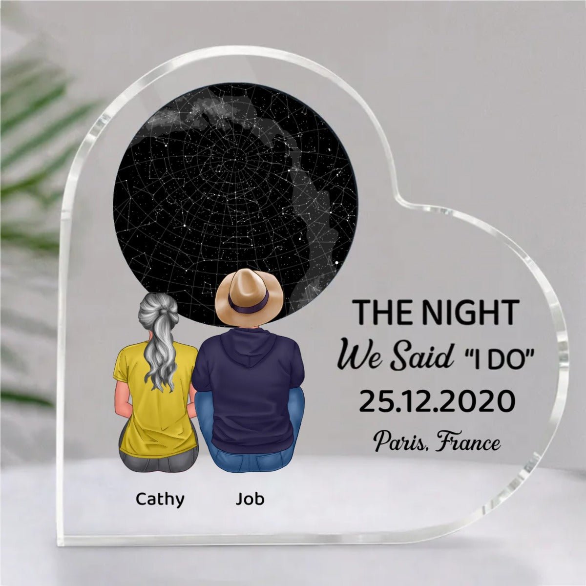 Couple - The Night We Met - Personalized Acrylic Plaque - Makezbright Gifts