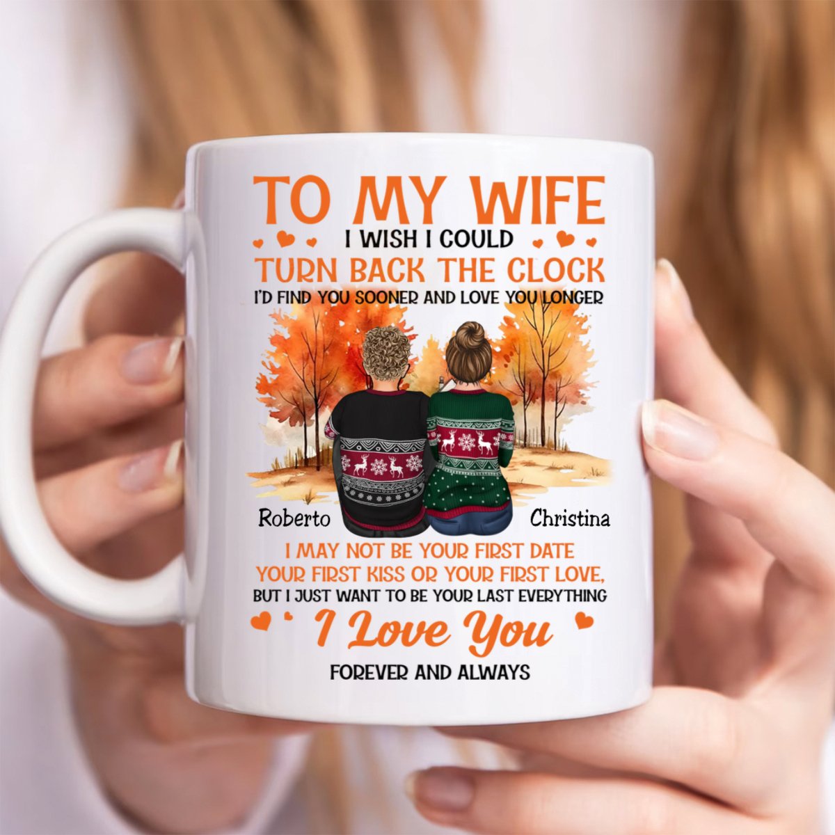 Couple - To My Wife I Wish I Could Turn Back The Clock - Personalized Mug (LH) - Makezbright Gifts