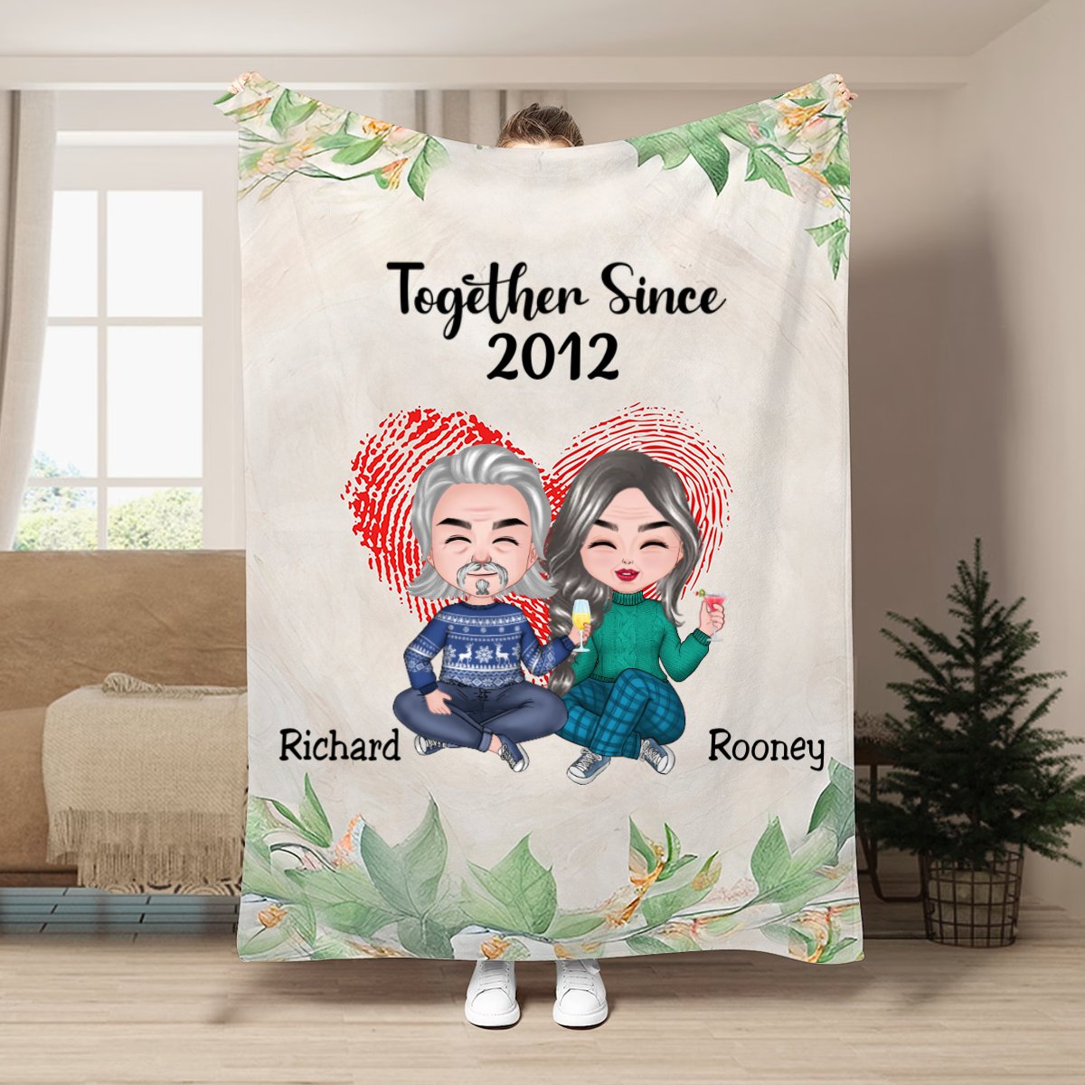 Couple - Together Since Husband And Wife - Personalized Blanket - Makezbright Gifts