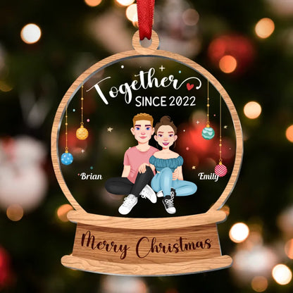 Couple - Together Since - Personalized Acrylic Ornament (ver. 2) - Makezbright Gifts