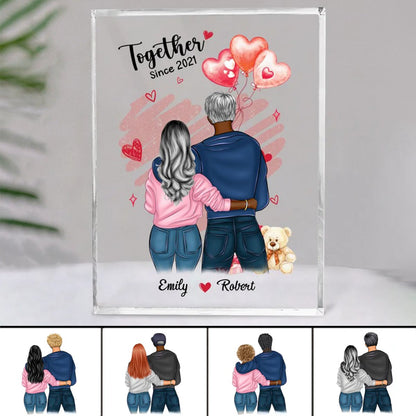 Couple - Together Since - Personalized Acrylic Plaque - Makezbright Gifts