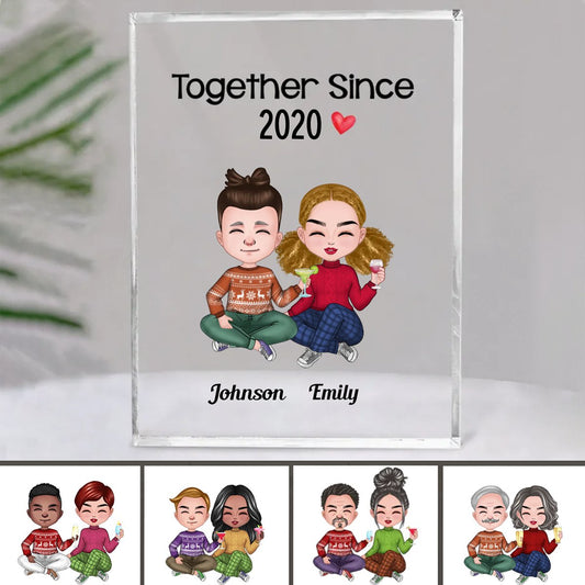 Couple - Together Since - Personalized Acrylic Plaque (SA) - Makezbright Gifts