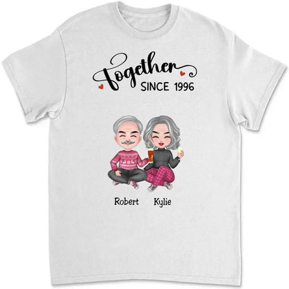 Couple - Together Since - Personalized T - Shirt - Makezbright Gifts