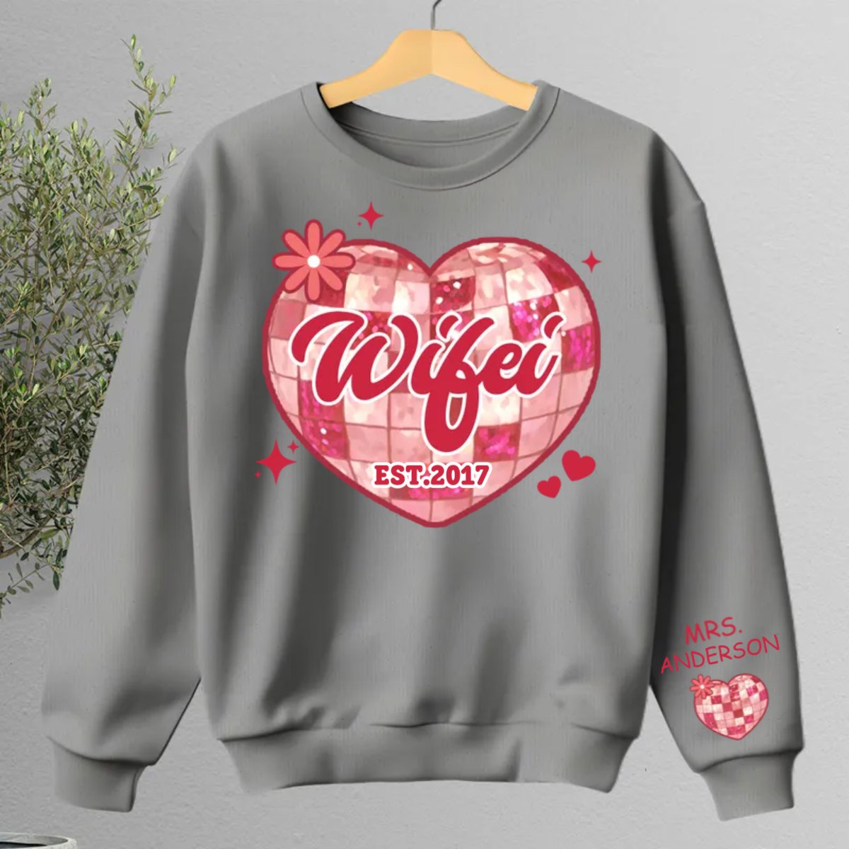 Couple - Wherever She Is, That's Where My Home Is - Personalized Sweatshirt - Makezbright Gifts