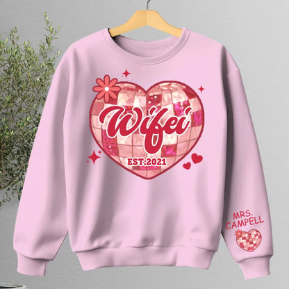 Couple - Wherever She Is, That's Where My Home Is - Personalized Sweatshirt - Makezbright Gifts